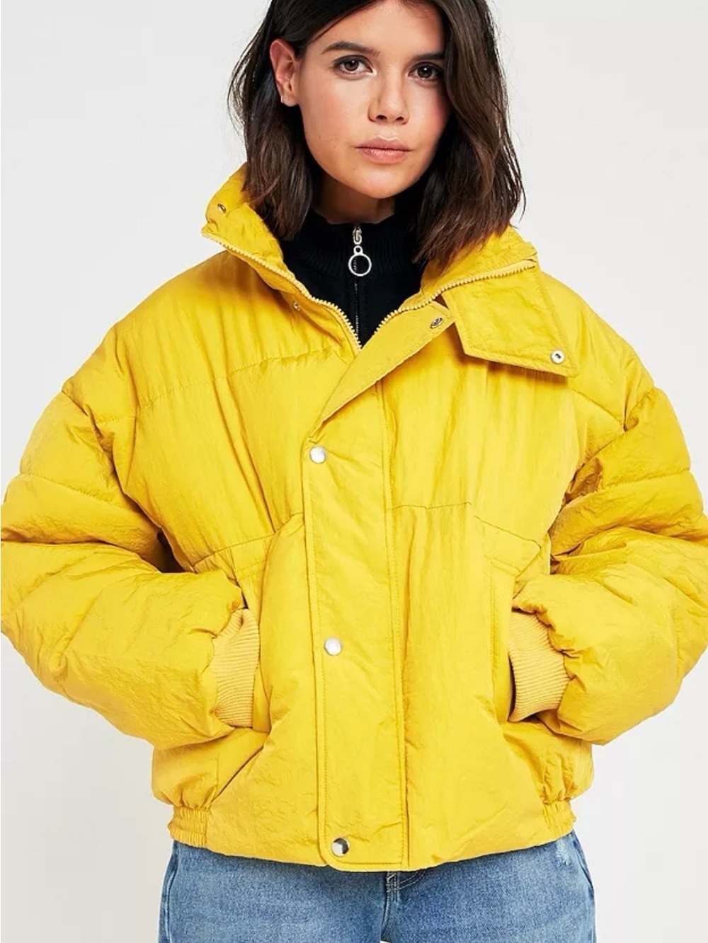 FREE PEOPLE Cold Rush Yellow Puffer Jacket